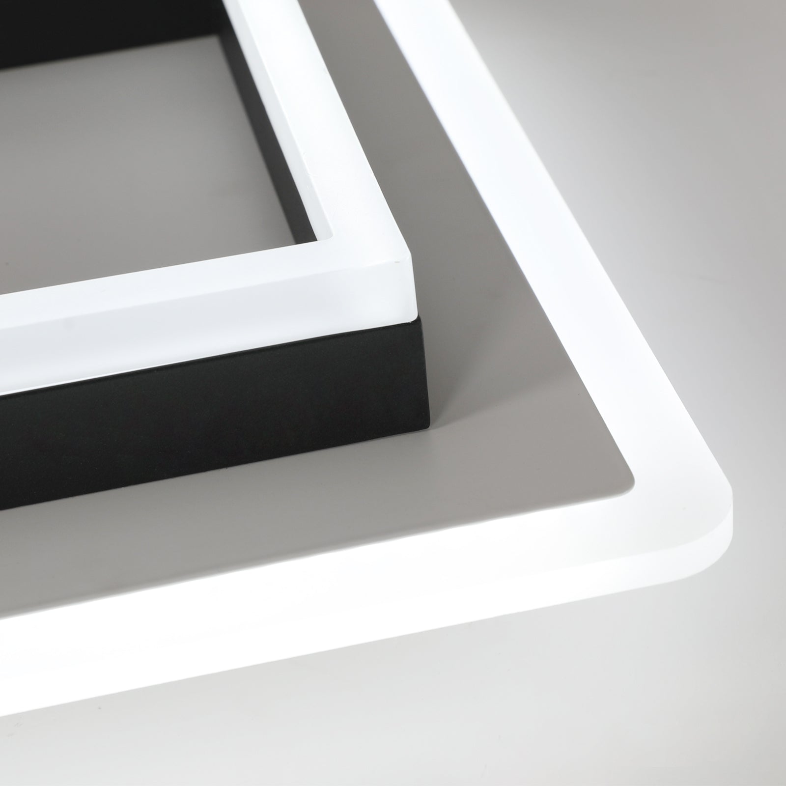Ceiling Light - Black & White Acrylic Frame, White Light
