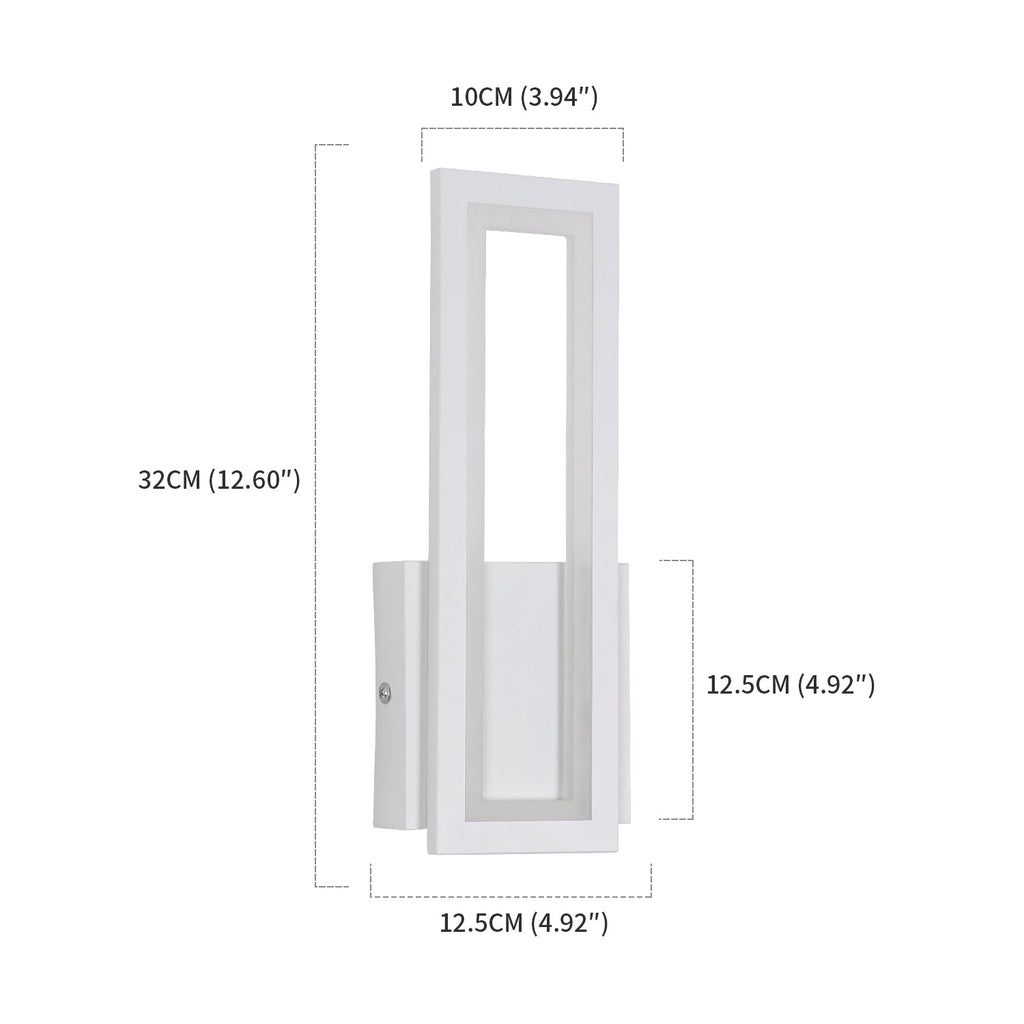 Wall Light - White Acrylic Frame, Warm Light