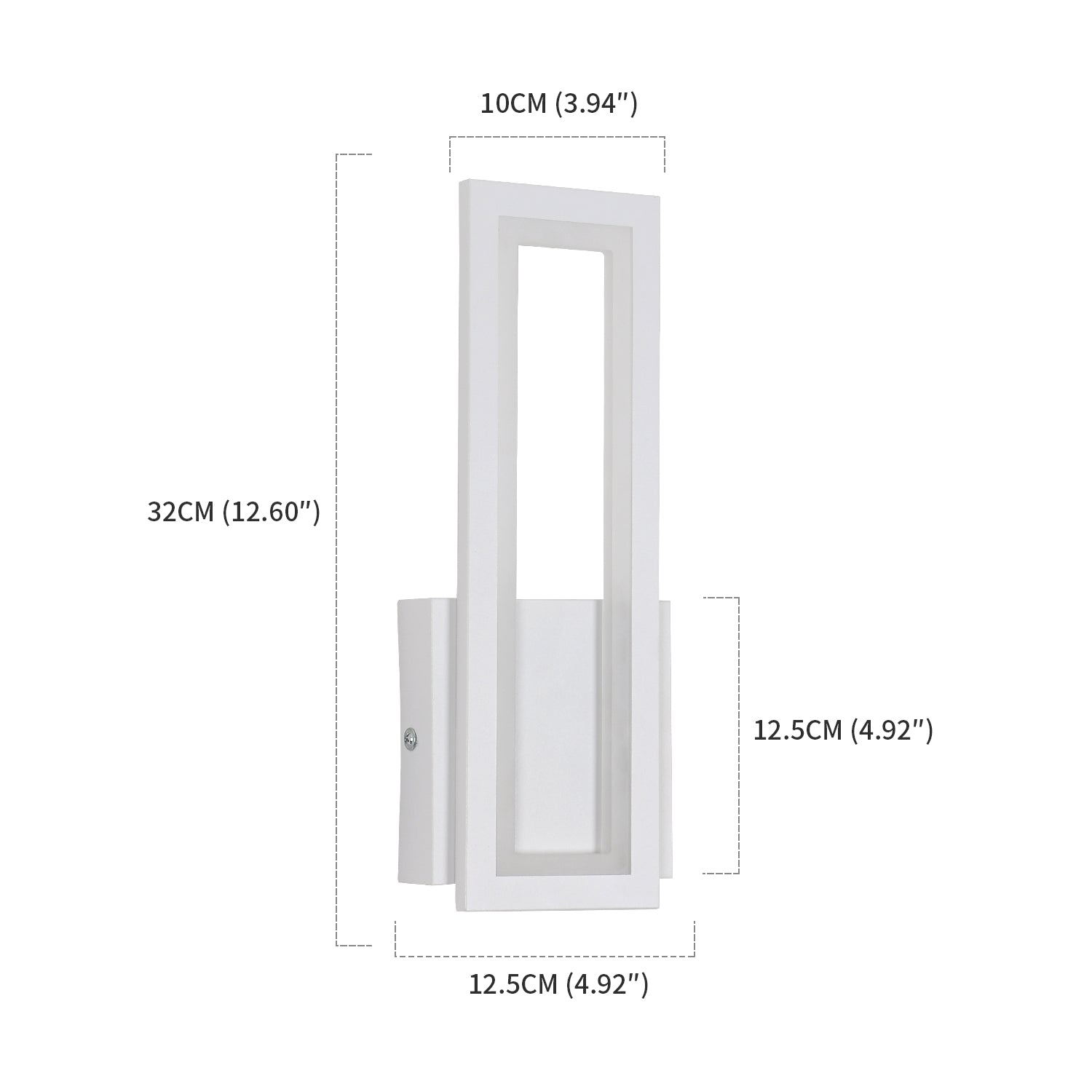 Wall Light - White Acrylic Frame, Warm Light