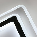 Ceiling Light - Black & White Acrylic Frame, White Light