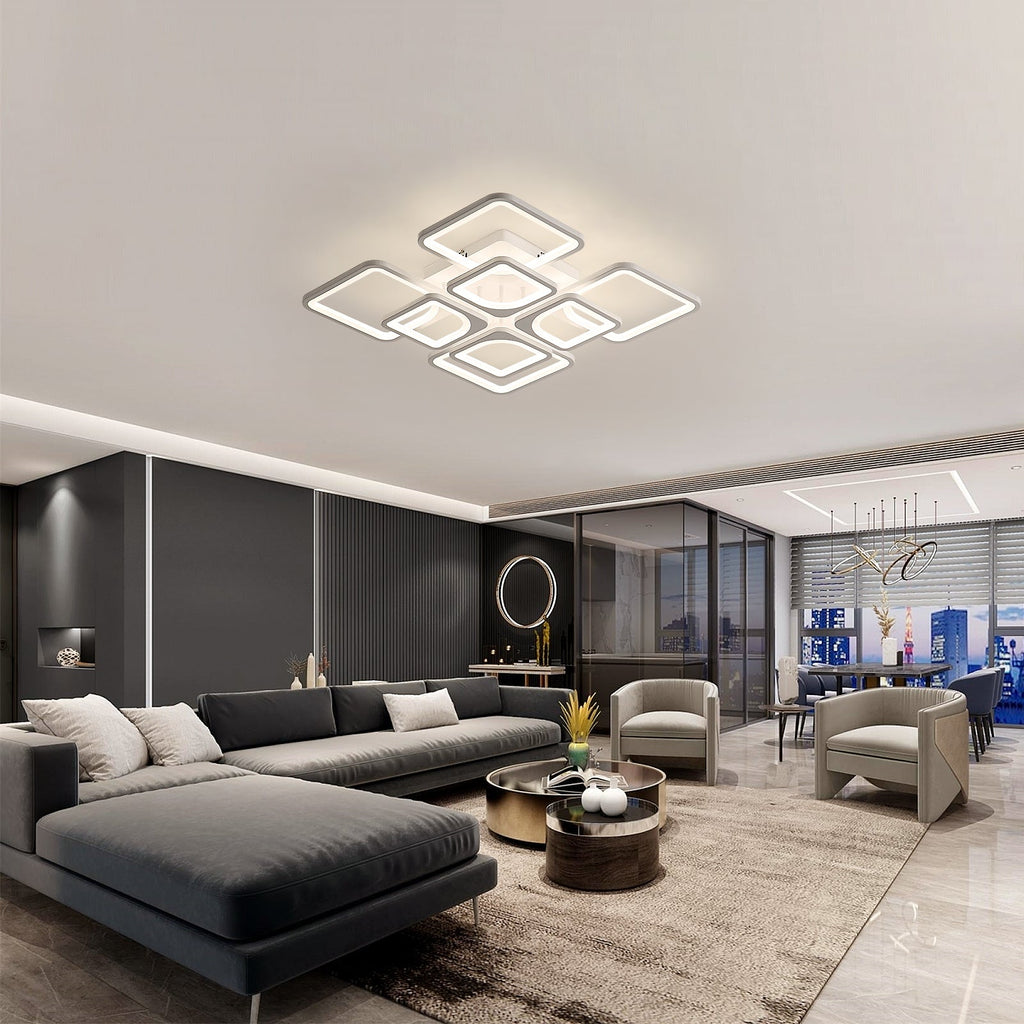 Comely Plafonnier LED Dimmable, 80W 8000LM Luminaire Plafonnier Salon avec Télécommande et Contrôle APP, Blanc Lampe de Plafond pour Salon,Bureau,Salle À Manger, 3000~6500K