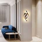 Applique - Telaio in alluminio nero, luce calda