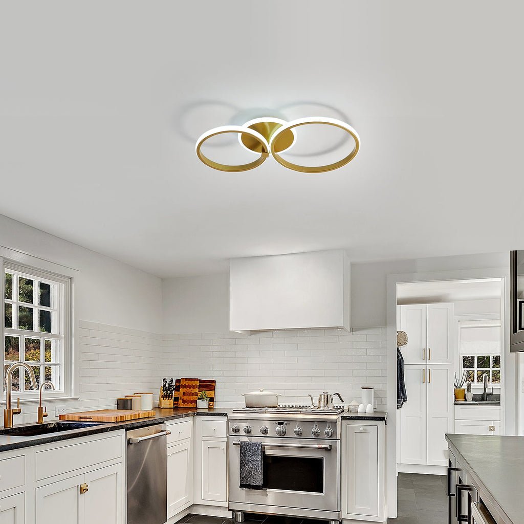 Ceiling Light - Gold Acrylic Frame, White Light