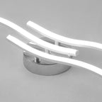 Comely Plafonnier Moderne, Argenté Elégant 3 Forme de Vague Luminaire Plafonnier Blanc Froid 6500k, Lampe LED Plafond pour Salon, Chambre à Coucher, Cuisine et Salle à Manger

