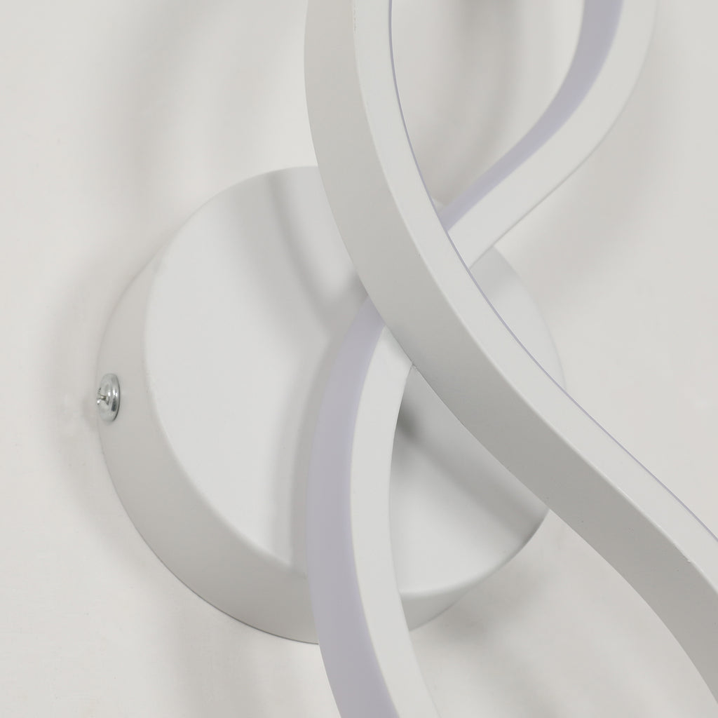 Applique da Parete - Struttura in Alluminio Bianco, Luce Bianca