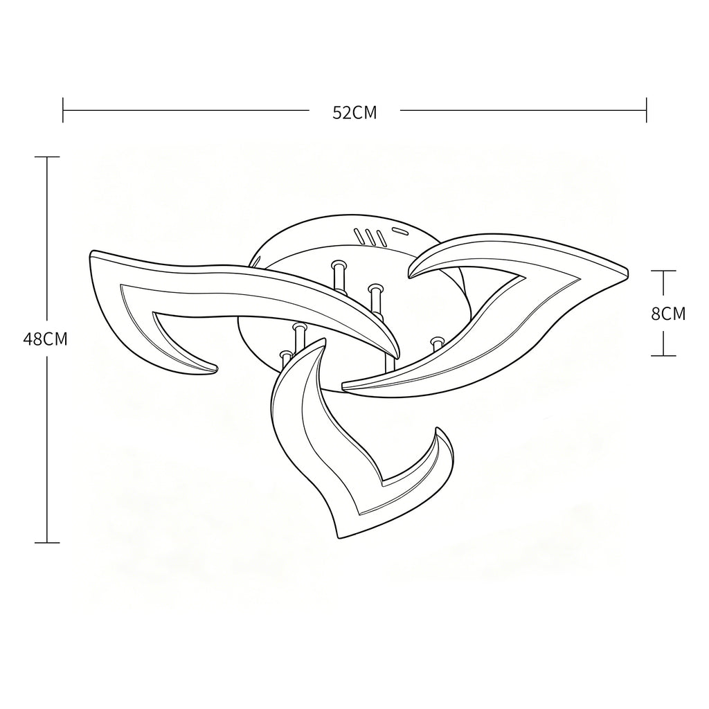 Comely Plafonnier LED, Luminaire Plafonnier 58cm 36W, Lustre Salon Moderne, Lampe de Plafond de Pétale pour Salon Chambre Cuisine Salle à Manger, Lumière Blanche Chaude 3000K, Blanc