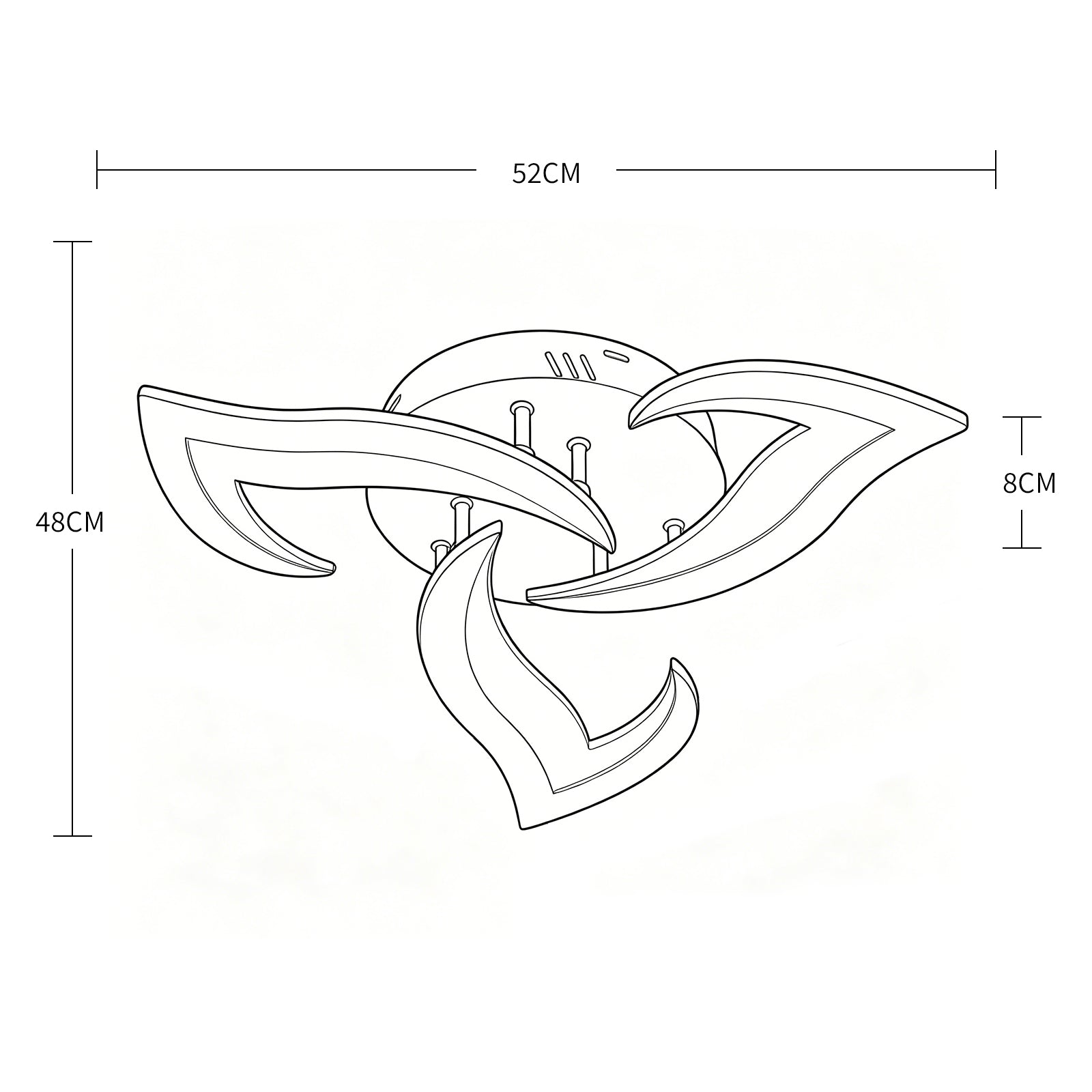 Comely Plafonnier LED, Luminaire Plafonnier 58cm 36W, Lustre Salon Moderne, Lampe de Plafond de Pétale pour Salon Chambre Cuisine Salle à Manger, Lumière Blanche Chaude 3000K, Blanc