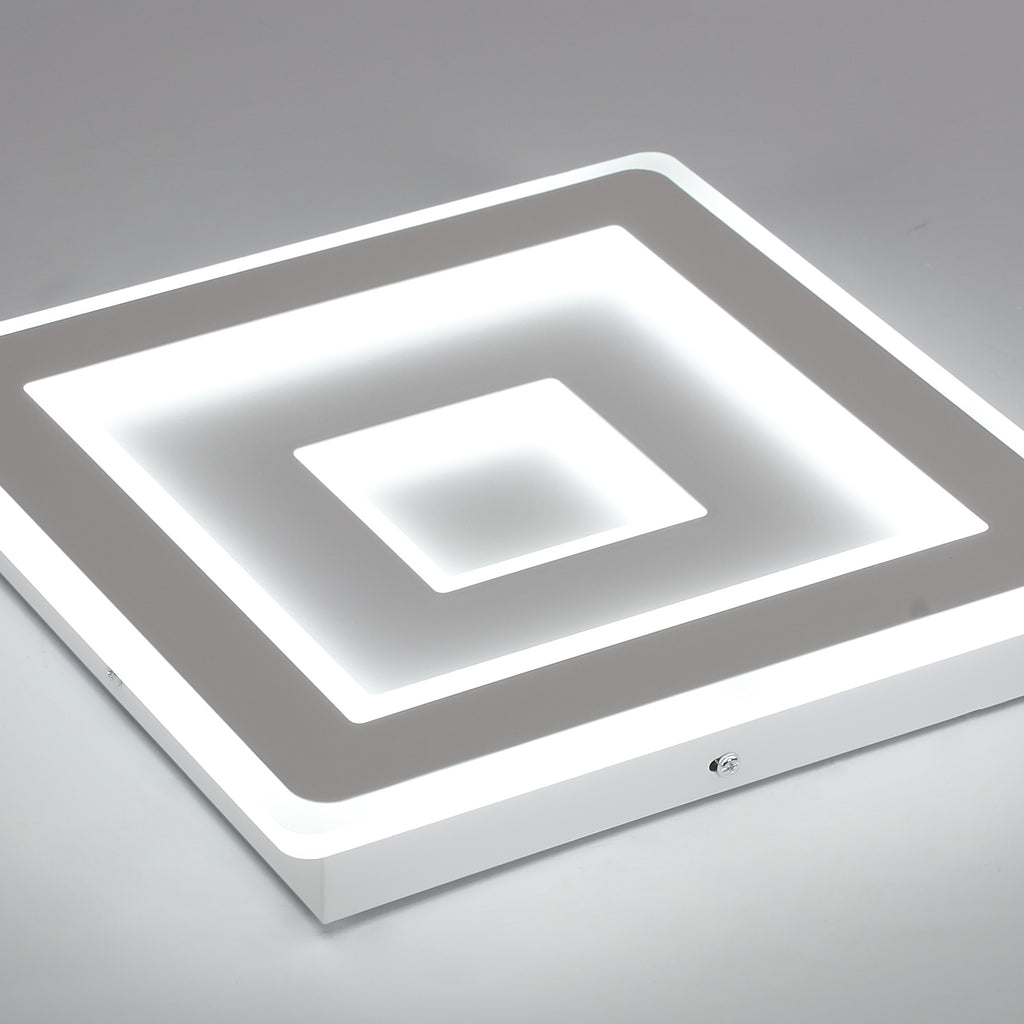 Comely Plafonnier LED Carré Moderne, 36W 28cm Lampe de Plafond LED, Blanc Luminaire Plafonnier Intérieur pour Chambre à Coucher, Salon, Couloir, Lumière Blanche Froide 6500K