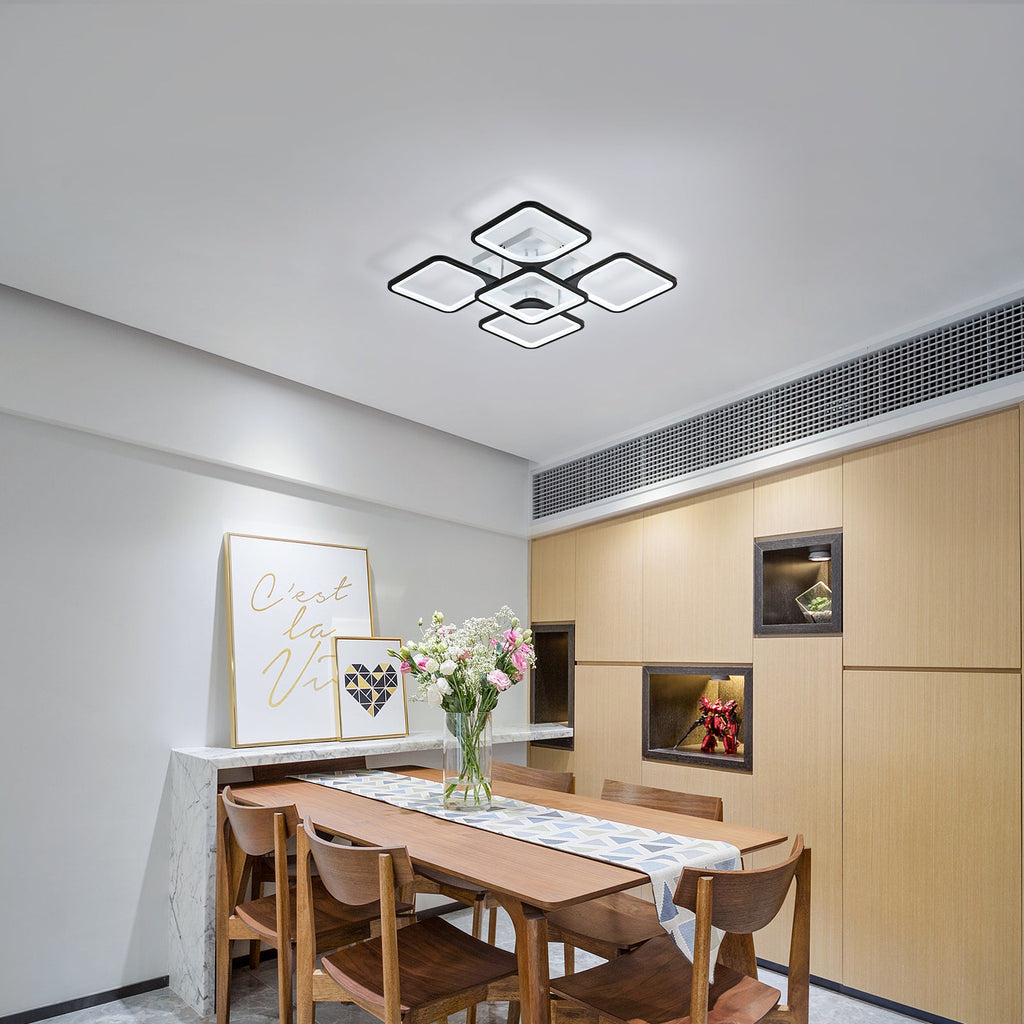 Ceiling Light - Black Acrylic Frame, White Light