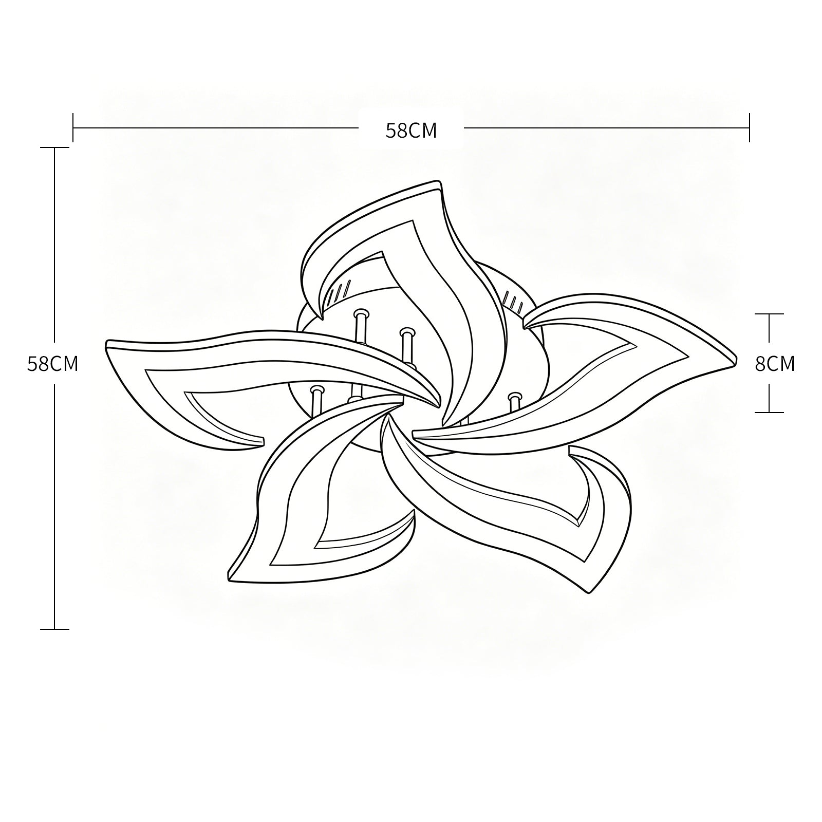 Ceiling Light - Black Acrylic Frame, Tunable and Dimmable