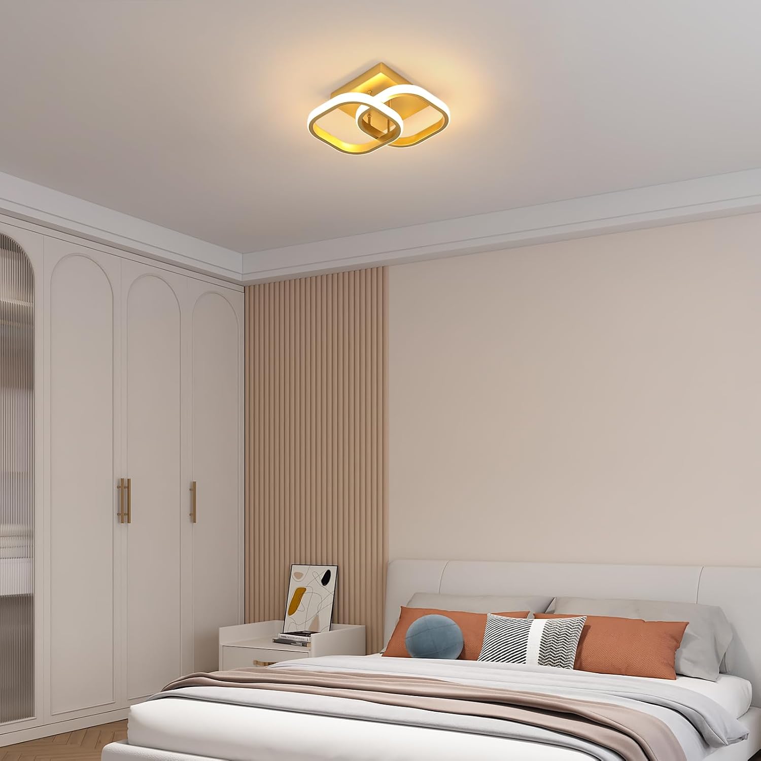 Ceiling Light - Gold Aluminium Frame, Warm Light