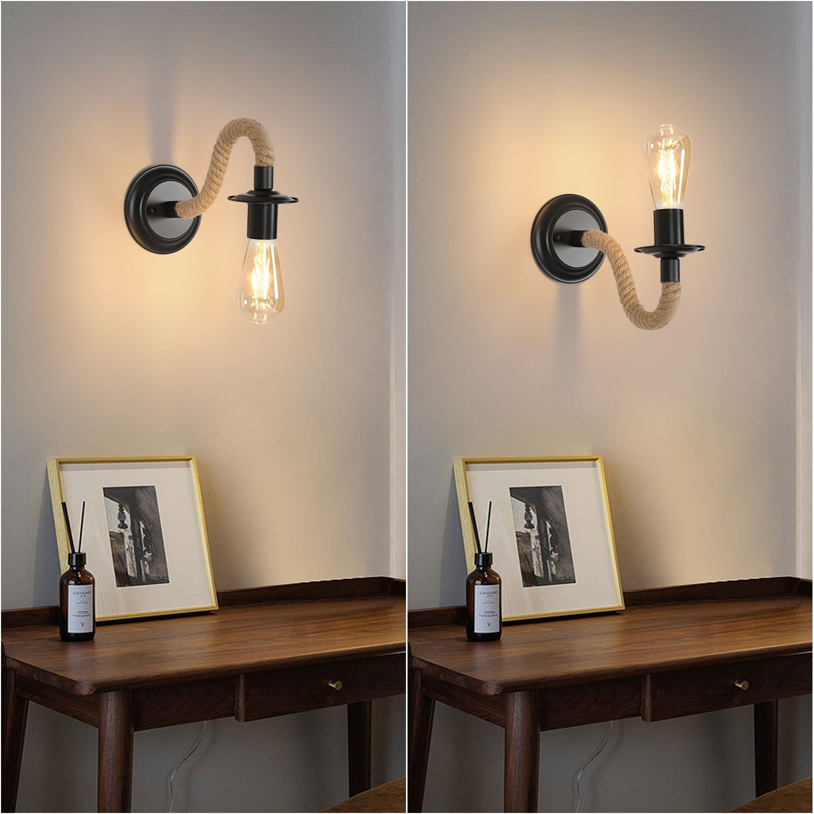 Wall Light - Black Metal Frame