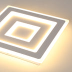 Comely Plafonnier LED Carré Moderne, 52W Lampe de Plafond LED, Acrylique Luminaire Plafonnier Intérieur Blanc pour Chambre à Coucher, Salon, Couloir, Lumière Chaude 3000K, 40cm