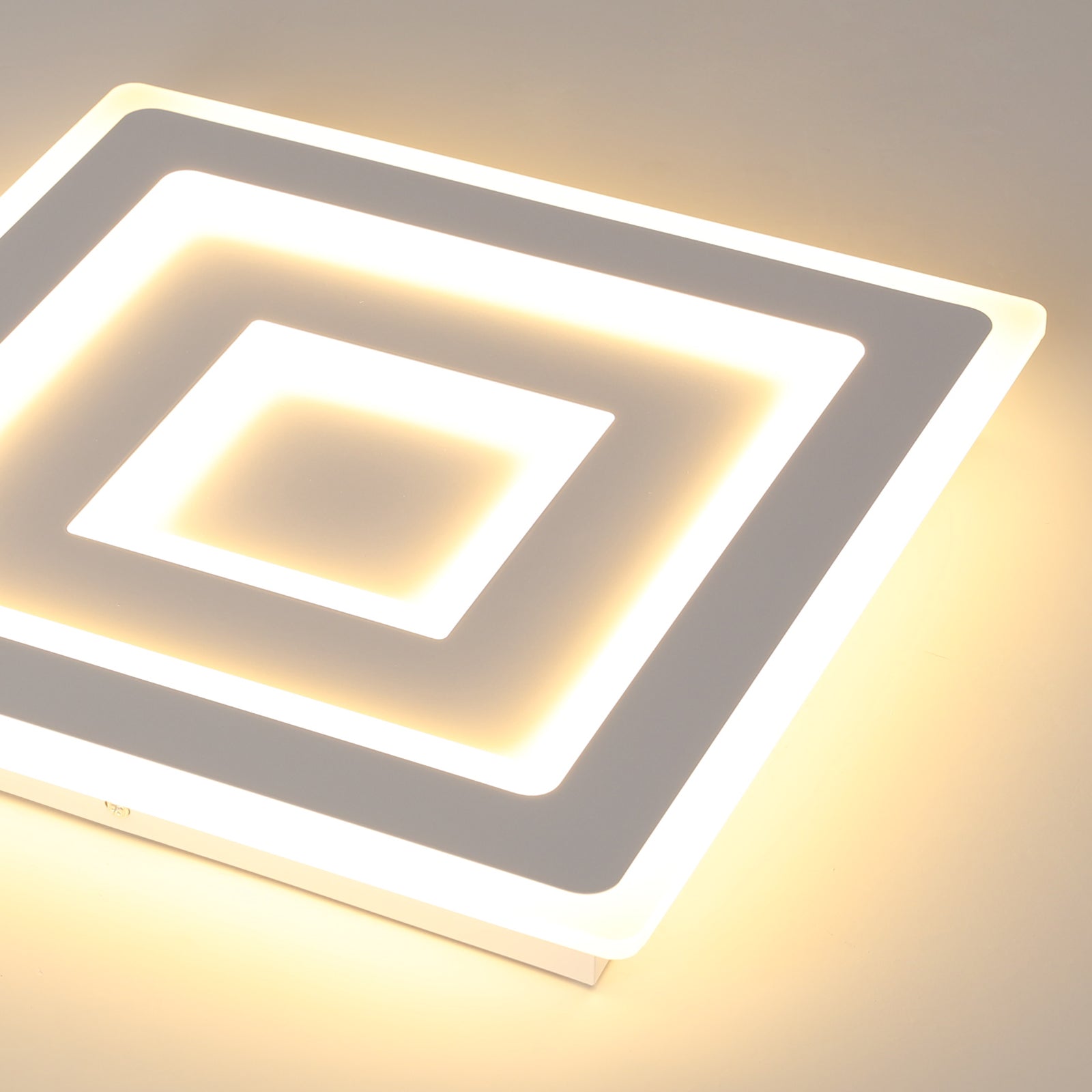 Comely Plafonnier LED Carré Moderne, 52W Lampe de Plafond LED, Acrylique Luminaire Plafonnier Intérieur Blanc pour Chambre à Coucher, Salon, Couloir, Lumière Chaude 3000K, 40cm