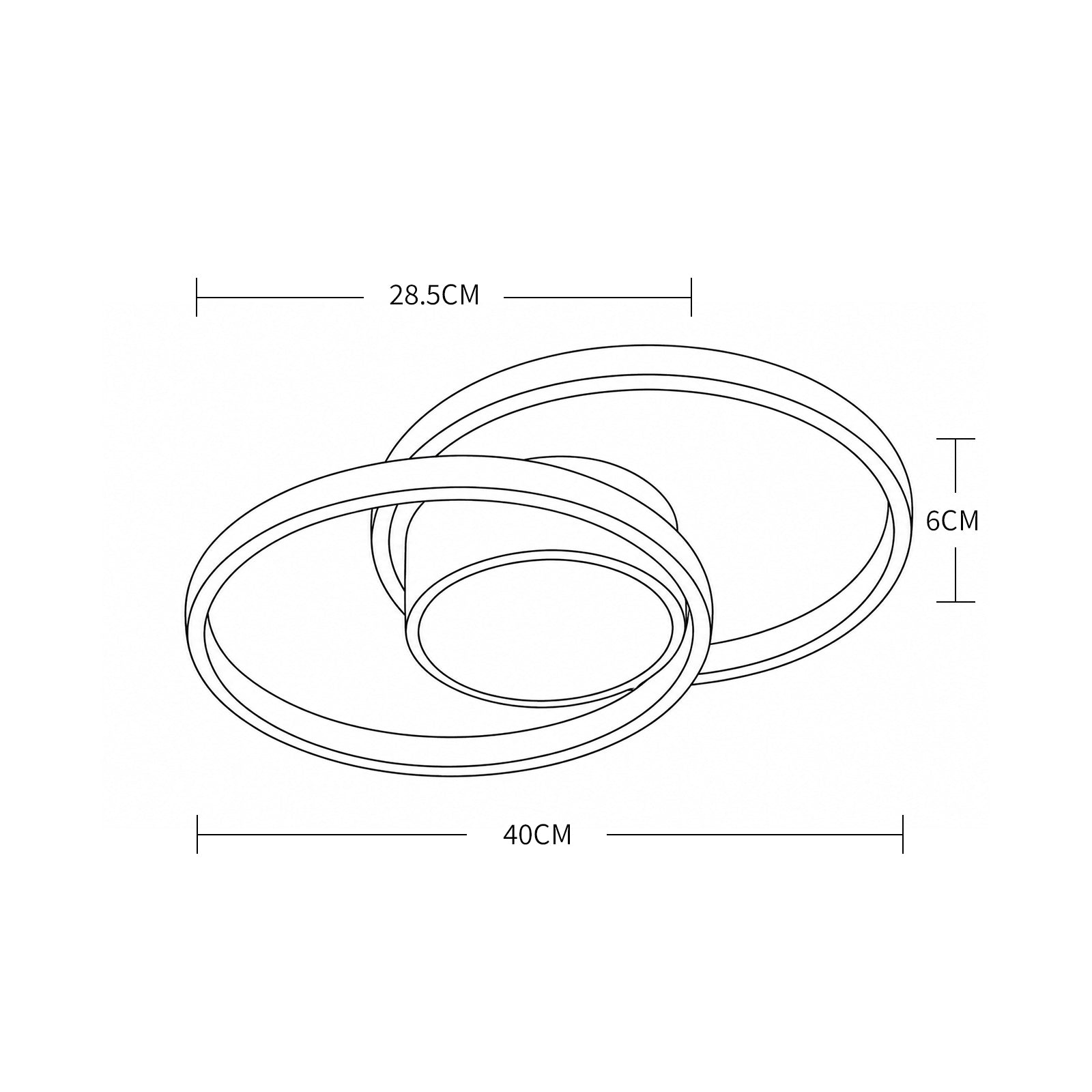 Ceiling Light - Black & White Metal Frame, White Light
