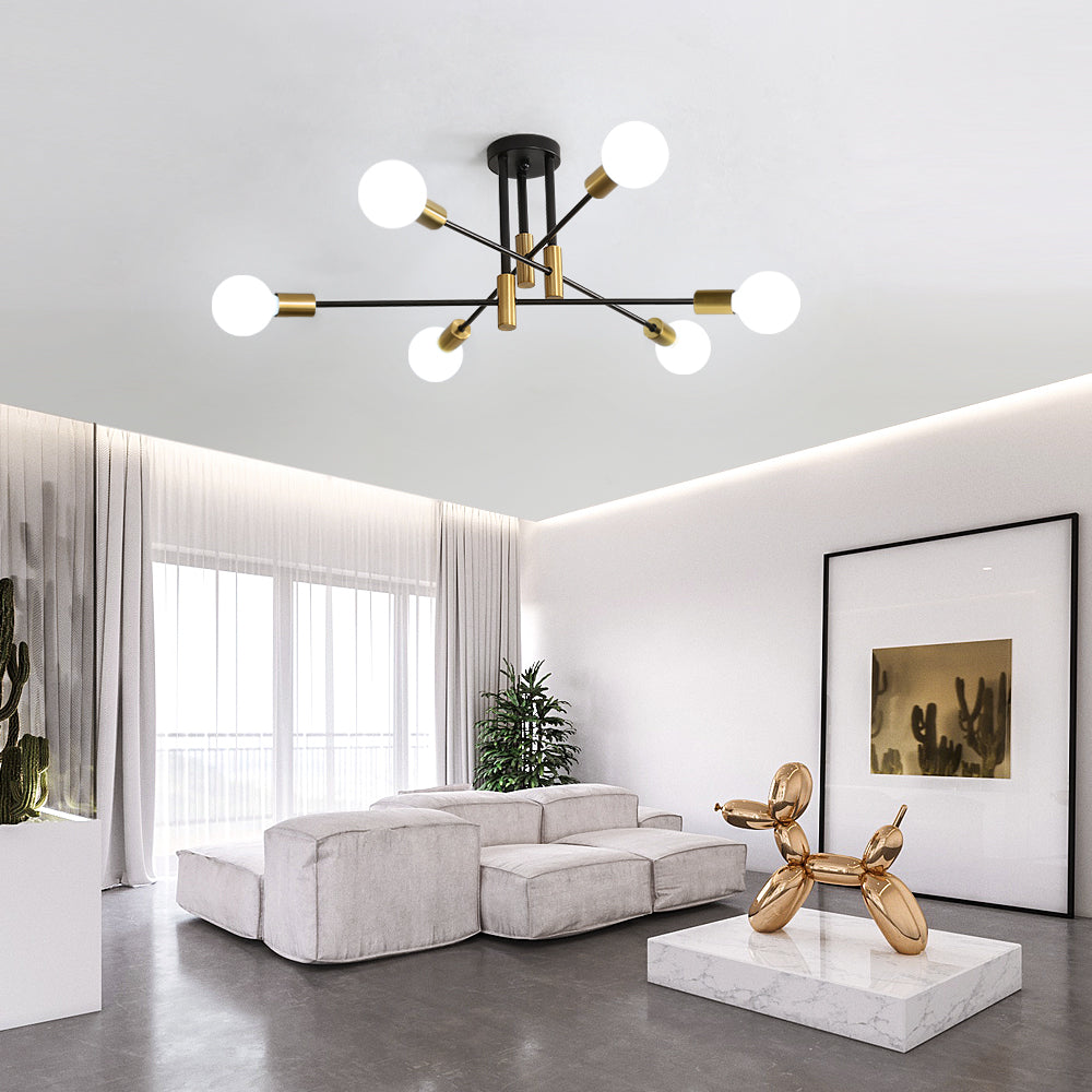 Ceiling Light - Black & Gold Metal Frame