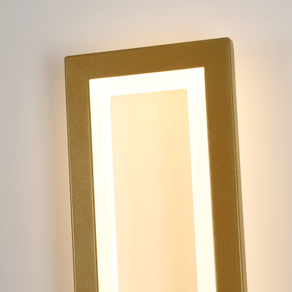 Applique - Cornice in acrilico dorato, Luce calda