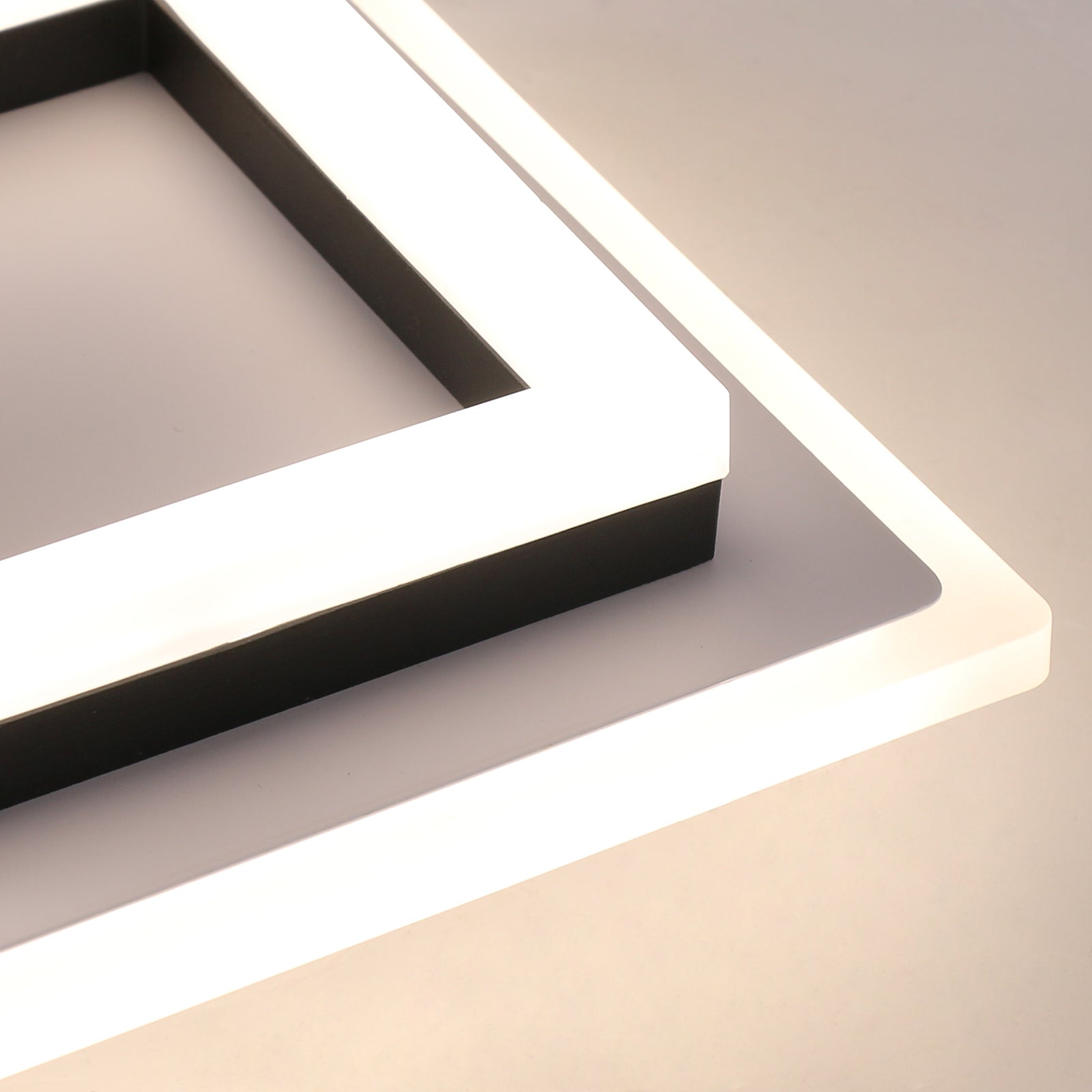 Ceiling Light - Black & White Acrylic Frame, Natural Light