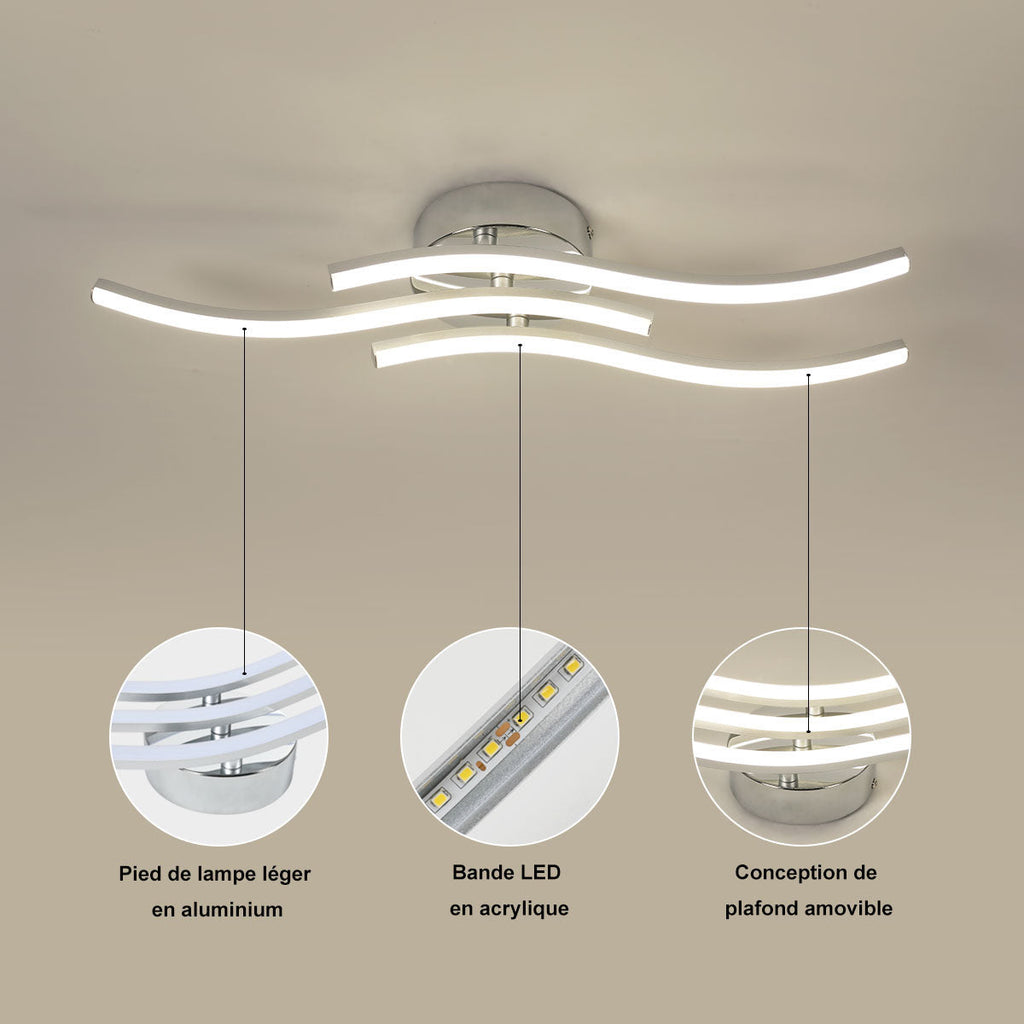 Ceiling Light - Silver Aluminium Frame, Natural Light