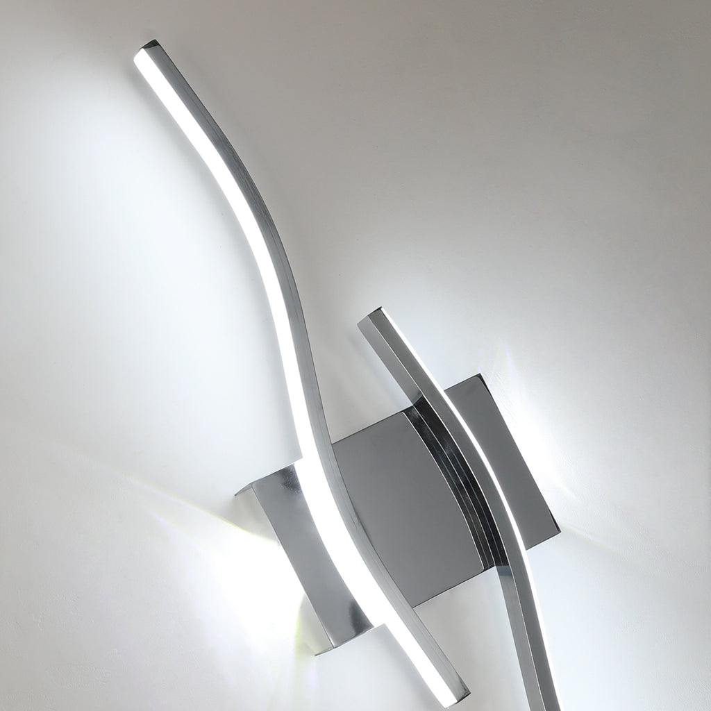 Wandleuchte - Rahmen aus verchromtem Aluminium, weißes Licht