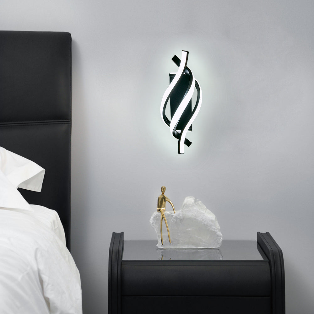 Lampada da parete - Telaio in alluminio nero, luce bianca