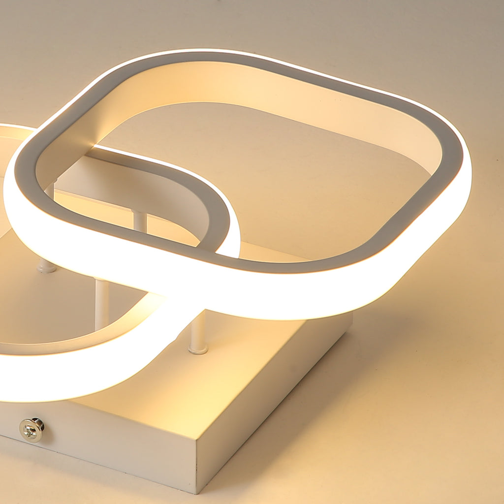 Plafoniera - Telaio in alluminio bianco, luce calda