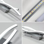 Applique - Telaio in Alluminio Argento, Luce Bianca