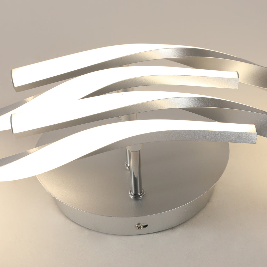 Deckenleuchte - Rahmen aus silbernem Aluminium, Naturlicht