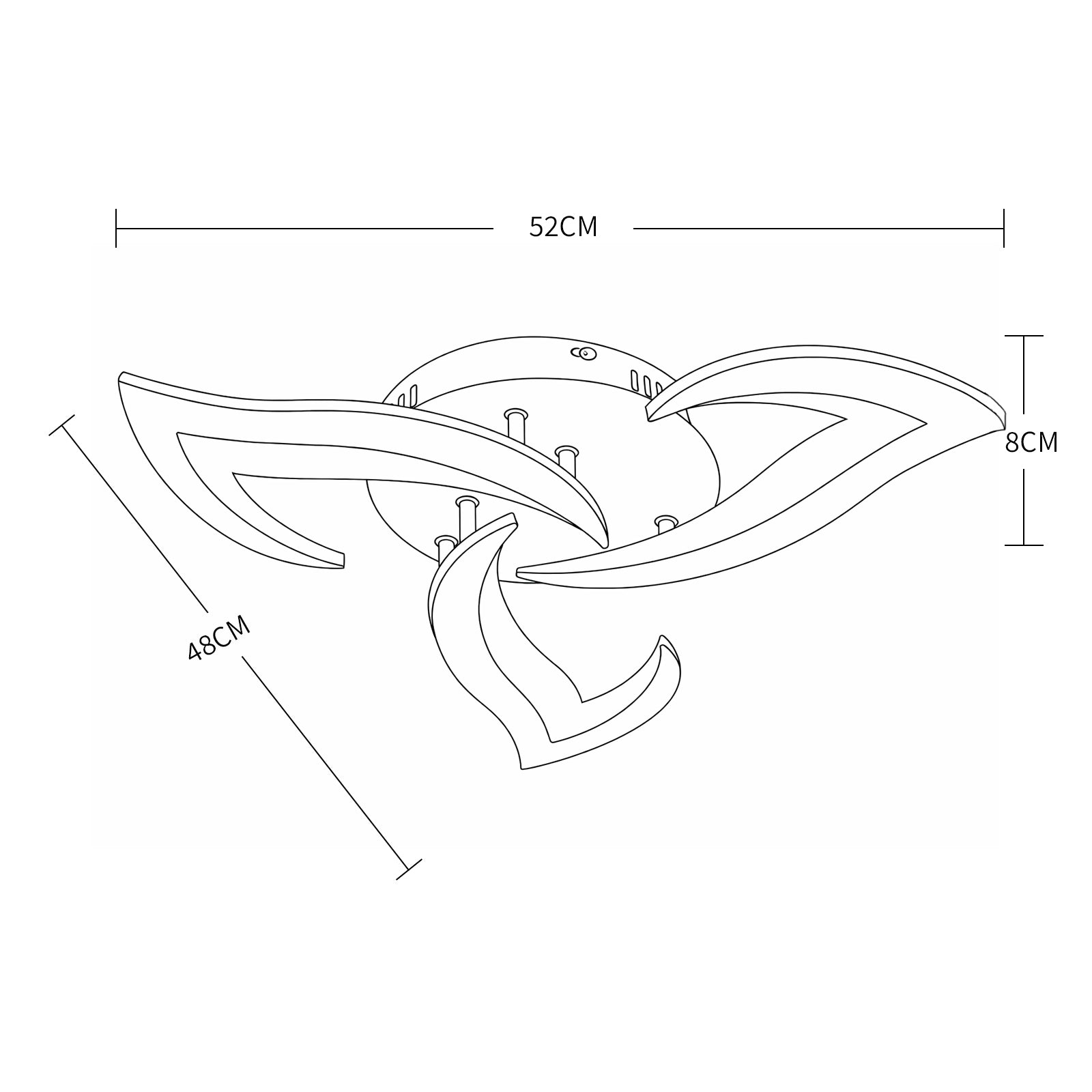 Comely Plafonnier LED Dimmable, Lampe de Plafond Moderne Acrylique 35W 3937LM, 3000K-6500K, Luminaire Plafonnier avec Télécommande pour Chambre Salon, Dia 58cm
