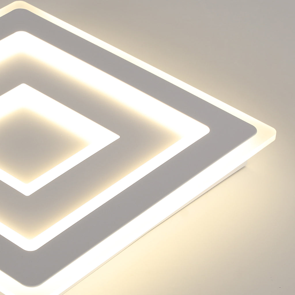 Comely Plafonnier LED Carré Moderne, 52W Lampe de Plafond LED, Acrylique Luminaire Plafonnier Intérieur Blanc pour Chambre à Coucher, Salon, Couloir, Lumière Naturelle 4500K, 40cm