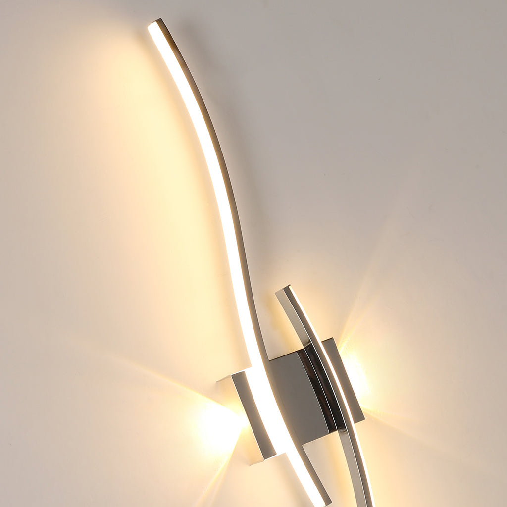 Wandleuchte – Chrom-Aluminiumrahmen, warmes Licht