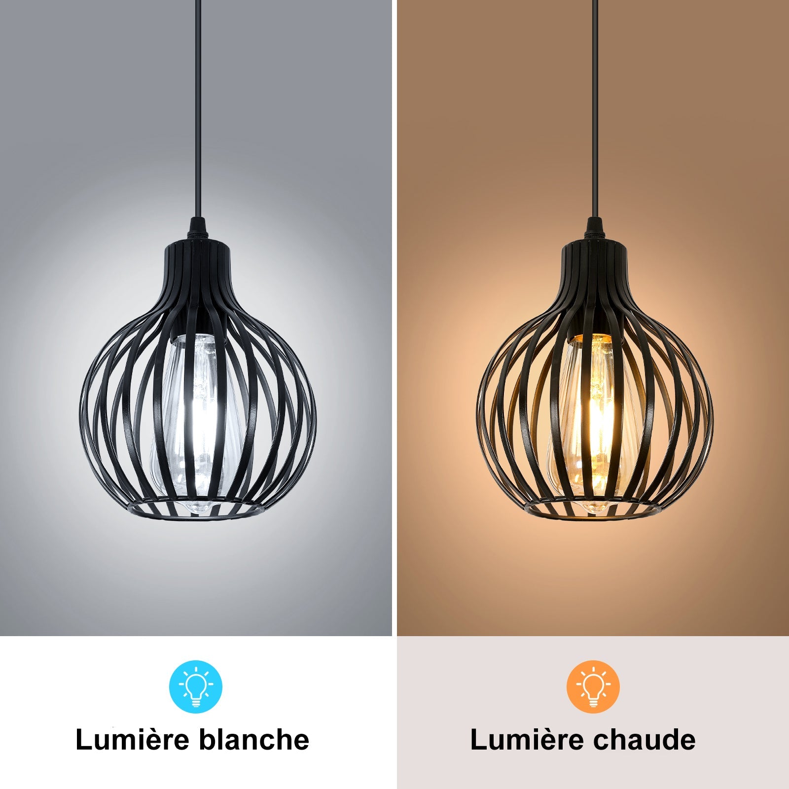 Chandeliers - Black Metal Frame
