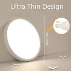 Ceiling Light - White Plastic Frame, Warm Light