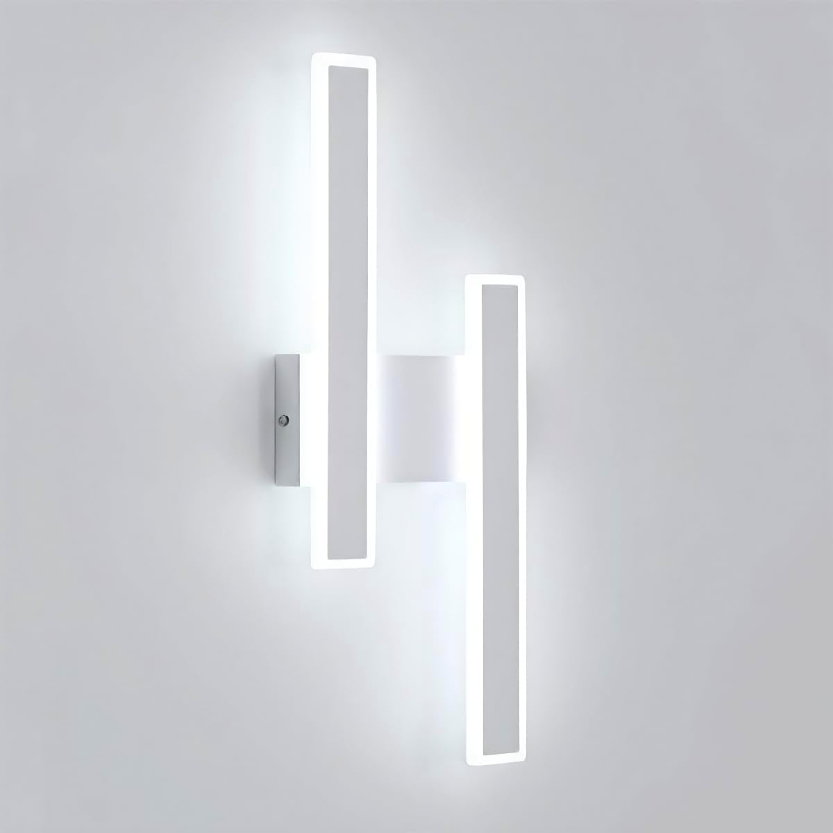 Applique - Cornice in acrilico bianco, luce bianca