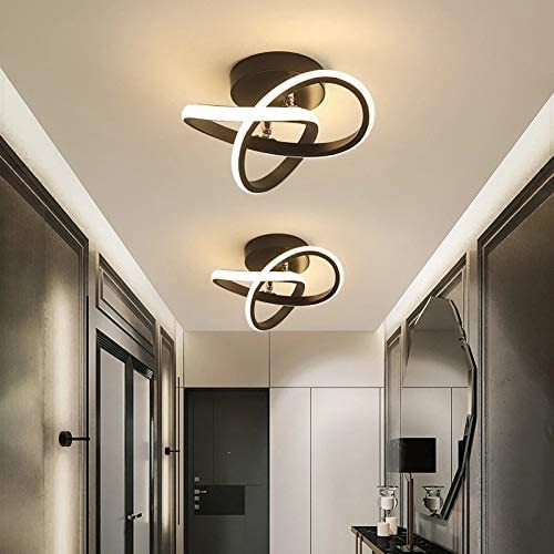Ceiling Light - Black Aluminium Frame, Warm Light