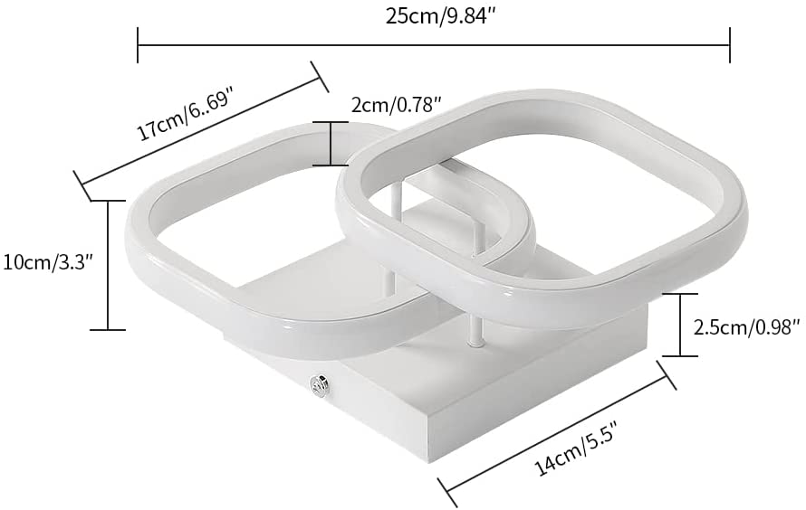Ceiling Light - White Aluminium Frame, Warm Light