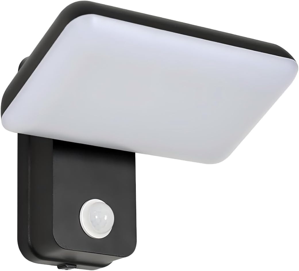 Comely 16W Outdoor Lighting With Bewegungsmelder, Outdoor Wall Light With Bewegungsmelder, IP65 Wall Light For The Outdoor Area, Rotatable Outdoor Light For Gardening And Terrace, Black 3000K