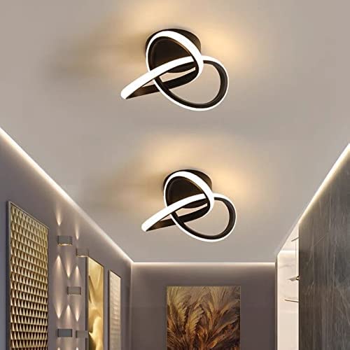 Ceiling Light - Black Aluminium Frame, Warm Light