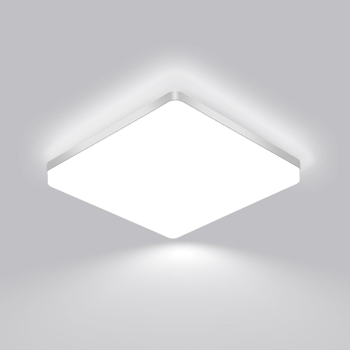 Comely LED Deckenlampe 30x30 cm ¨C 48W 5760LM, Kaltwei? 6500K, IP54 wasserdicht, ultraflach & energiesparend ¨C Flache Deckenleuchte f¨¹r Bad, K¨¹che, Flur, Wohnzimmer & B¨¹ro