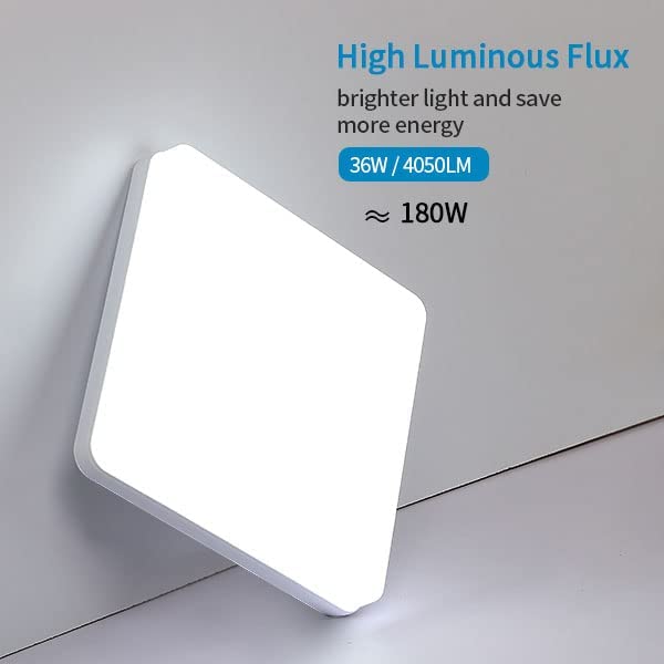 Ceiling Light - White Plastic Frame, White Light