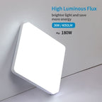 Ceiling Light - White Plastic Frame, White Light