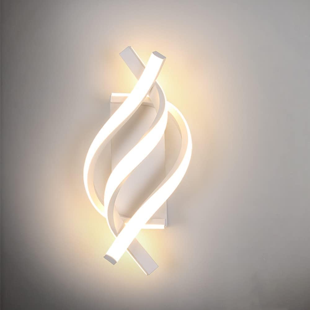 Applique da parete - Telaio in alluminio bianco, Luce calda