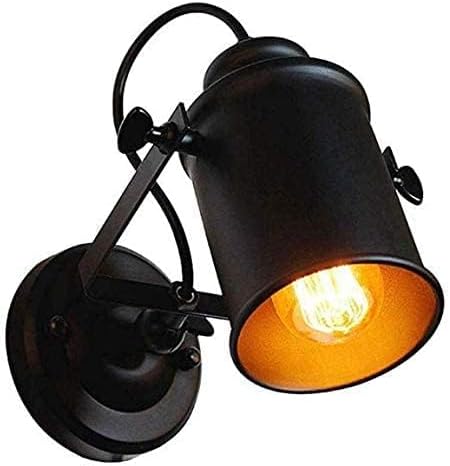 Comely Wandleuchte Innen Industrial, Schwarz Wandlampe Vintage, Wandstrahler E27 Fassung, Verstellbare Wandleuchte E27 f¨¹r Flur Schlafzimmer Wohnzimmer Bar Caf¨¦