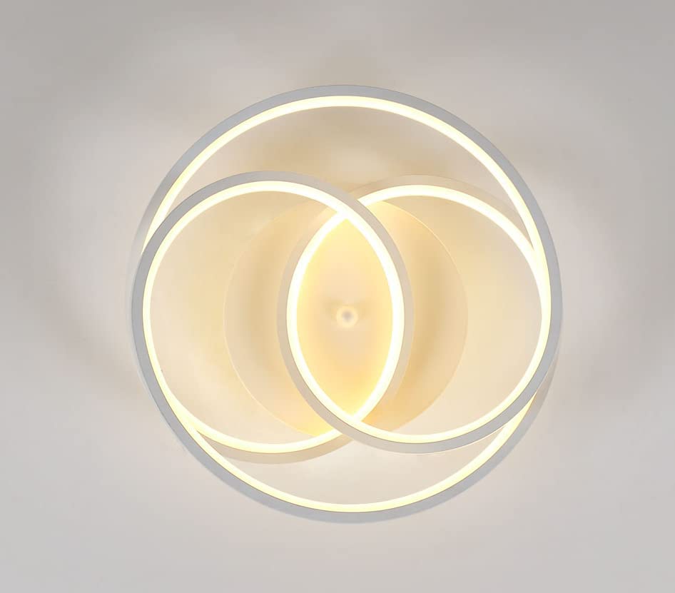 Ceiling Light - White Aluminium Frame, Warm Light
