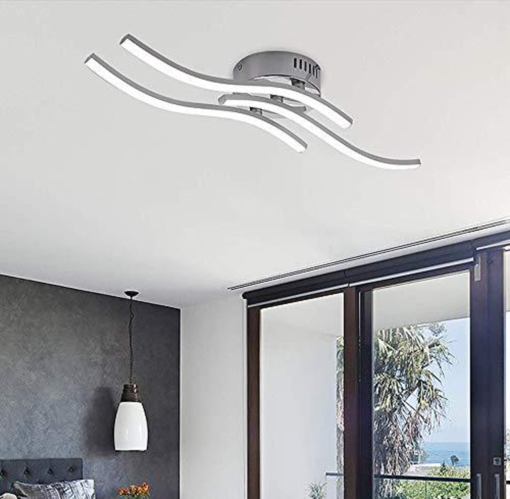 Ceiling Light - Silver Aluminium Frame, Natural Light