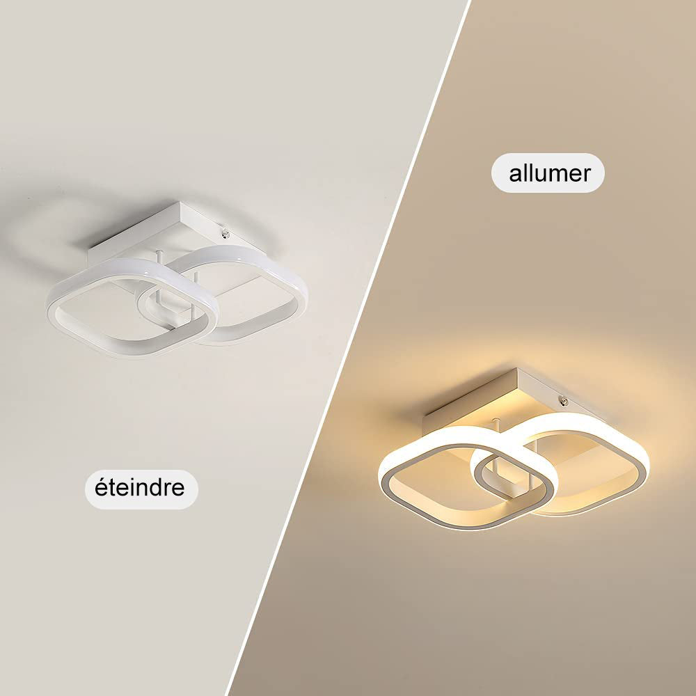 Ceiling Light - White Aluminium Frame, Warm Light