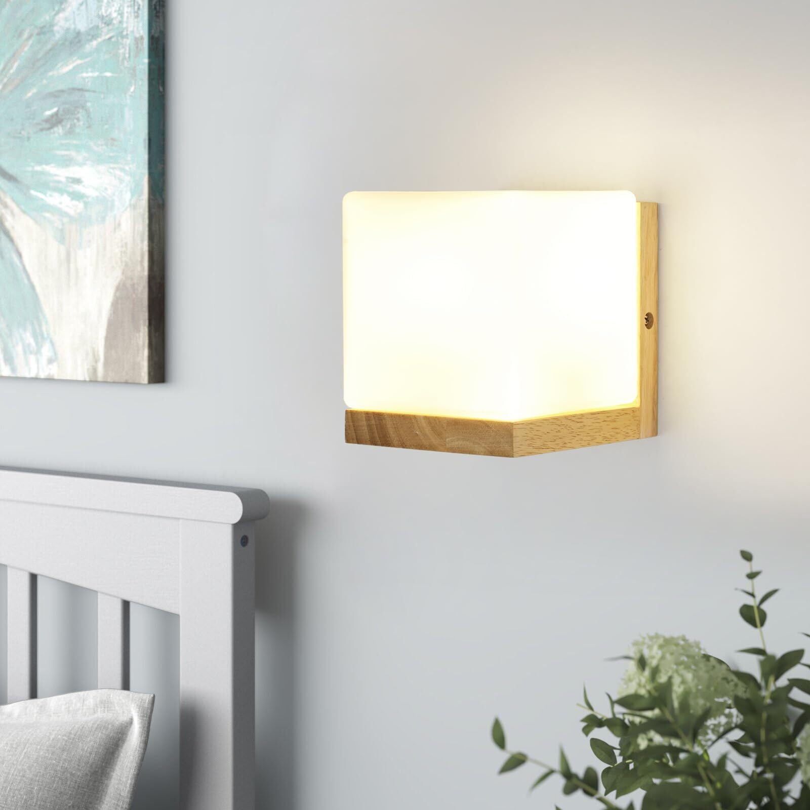 Wall Light - Wood Glass Frame