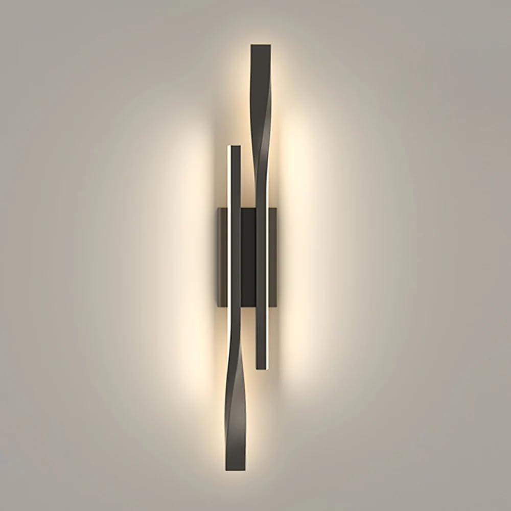 Comely Applique Murale Intérieur LED, 16W 2500LM Design Minimaliste Lampe Murale Moderne, Ligne Noire Applique Murale LED pour Chambre Salon Salle à Manger Couloir, Blanc chaud 3000K