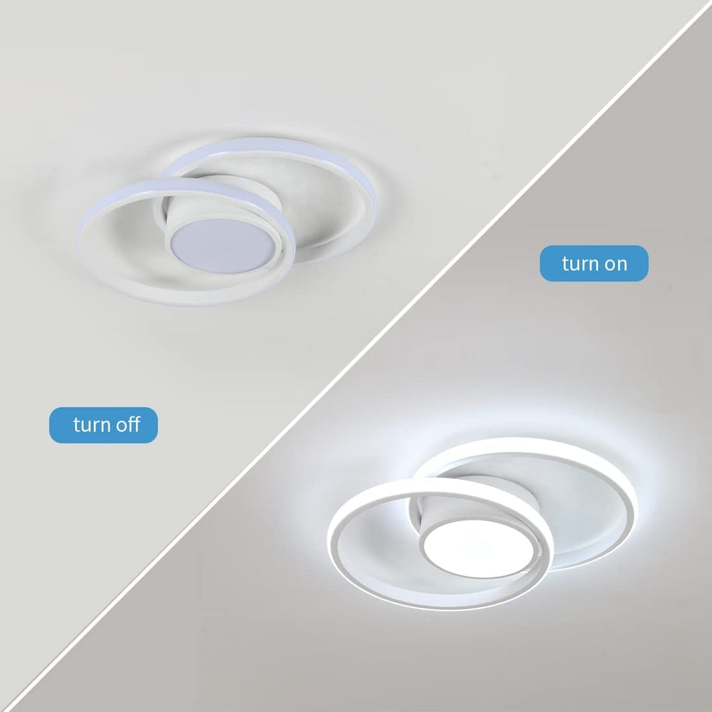 Ceiling Light - White Metal Frame, White Light