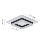 Ceiling Light - Black & White Acrylic Frame, White Light